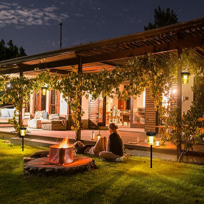 Solar Pathway Lights Outdoor, 4 Pack Solar Lights Outdoor Waterproof, 200 Lumens Super Bright Solar Garden Lights,Up to 14 Hrs Auto On/Off Outside Lights for Yard Lawn Walkway Driveway Path