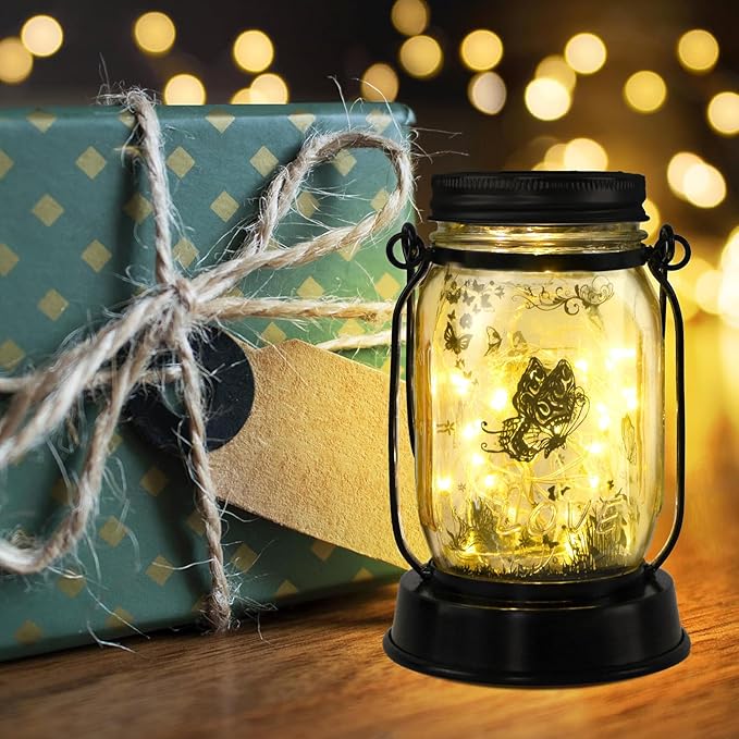 kyoryuger Butterfly Solar Lanterns, Gifts for Women Mom Grandma, Christmas Mom Gifts, Unique Birthday Gifts for Butterfly Lovers, Solar Garden Decoration Outside for Yard, Patio,Backyard,Porch