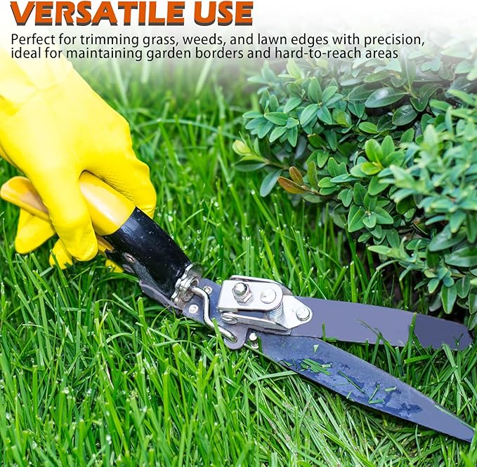 Upgraded Grass Shears, Grass Trimming Shears, Hand Grass Clippers, Gardening Scissors for Garden, Lawn Edges