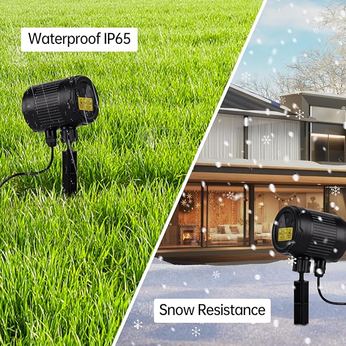 Christmas Projector Lights Outdoor, Motion Laser Star Shower, Bliss Lights with Remote Control, Waterproof, Firefly Decor for Tree Yard Garden Home, Red Green Holiday Party Landscape Decoration (RG)