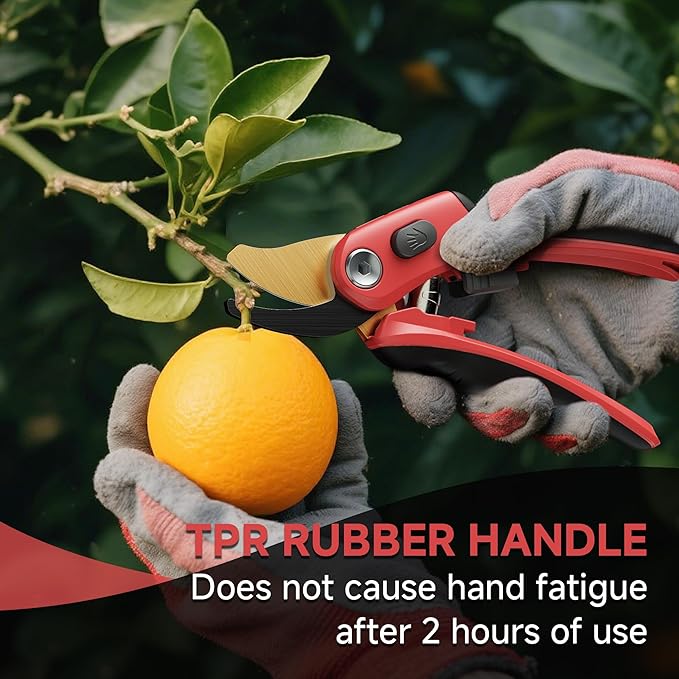 FLORA GUARD Professional Pruning Shears, SK5 Teflon-Coated Blades, Precision Garden Scissors with Non-Slip Handle, Lightweight Hand Pruner for Roses, Vines, and Shrubs