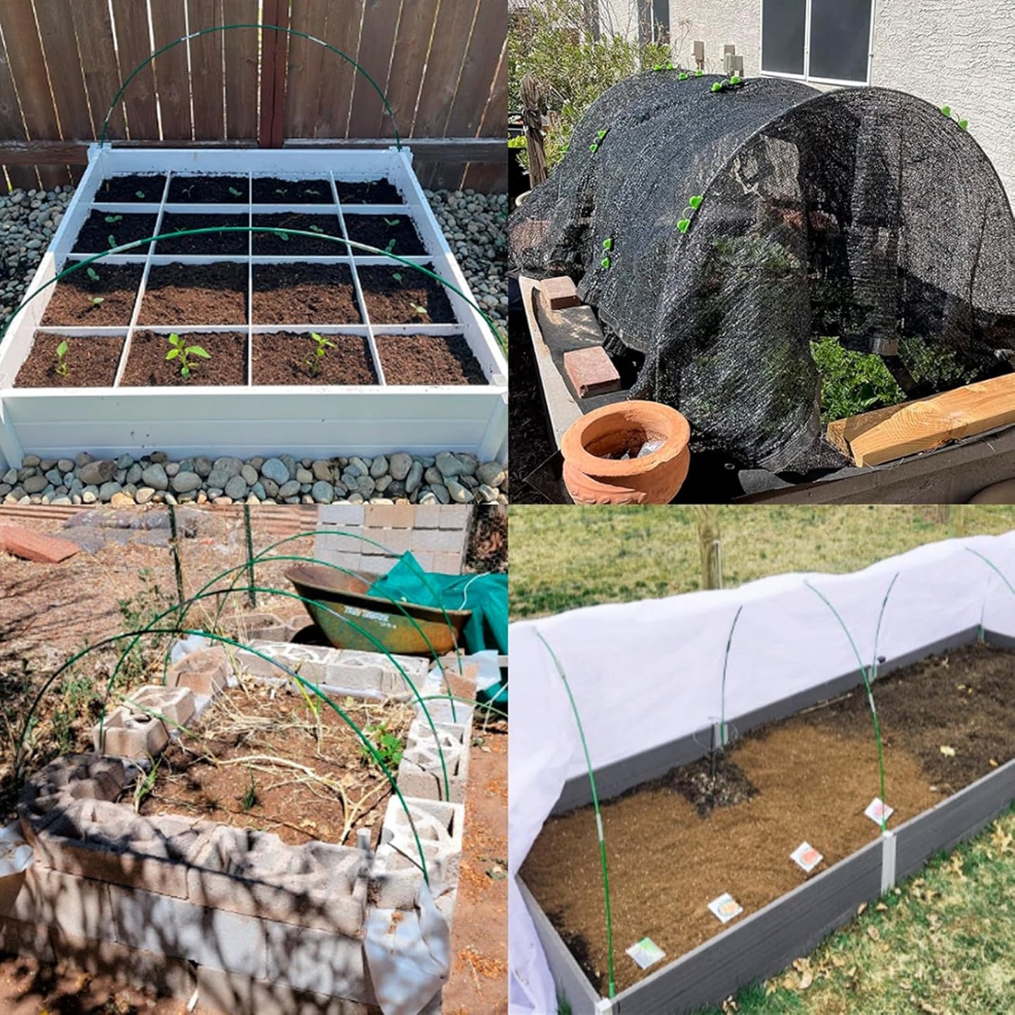 MAXPACE Greenhouse Hoops for 2.7ft or Wider Grow Tunnel, Rust-Free Fiberglass Support Hoops Frame for Garden Fabric, DIY Plant Support Garden Stakes, Gardening Supplies, 25pcs