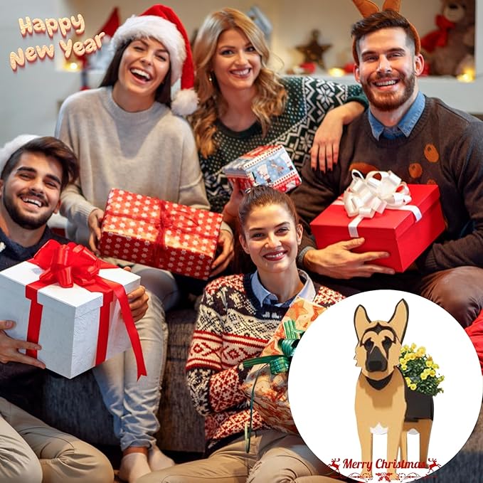 German Shepherd Dog Planter Plant Pots,Cute Garden Dog Flower Planter,Dog Planters Birthday Gifts for Women,Office,Indoor/Outdoor Decor(9.45 * 5.51 * 13.82in)