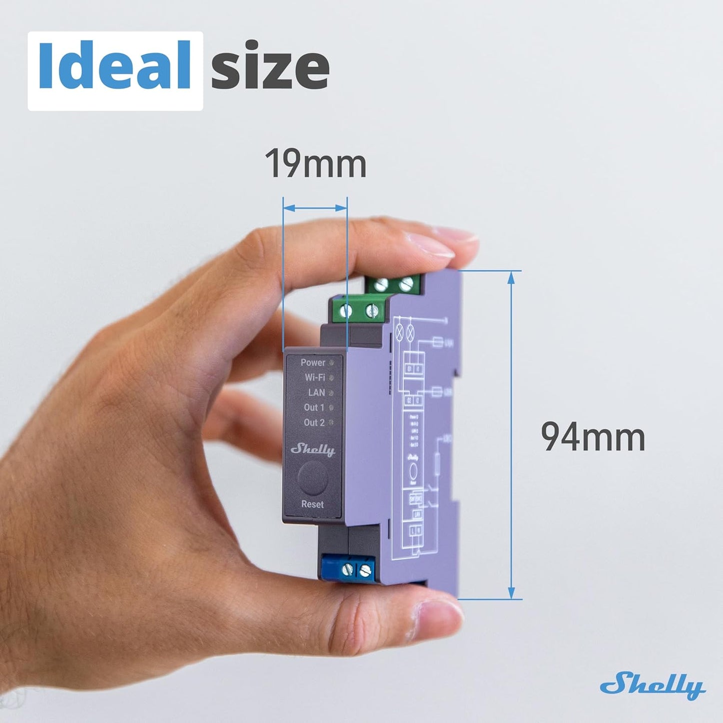 Shelly Pro 2 | Wi-Fi & LAN, 2-Channel Smart Relay | Home & Facility Automation | Compatible with Alexa & Google Home | iOS Android App | Lights Automation | Controller for Motorized Valve