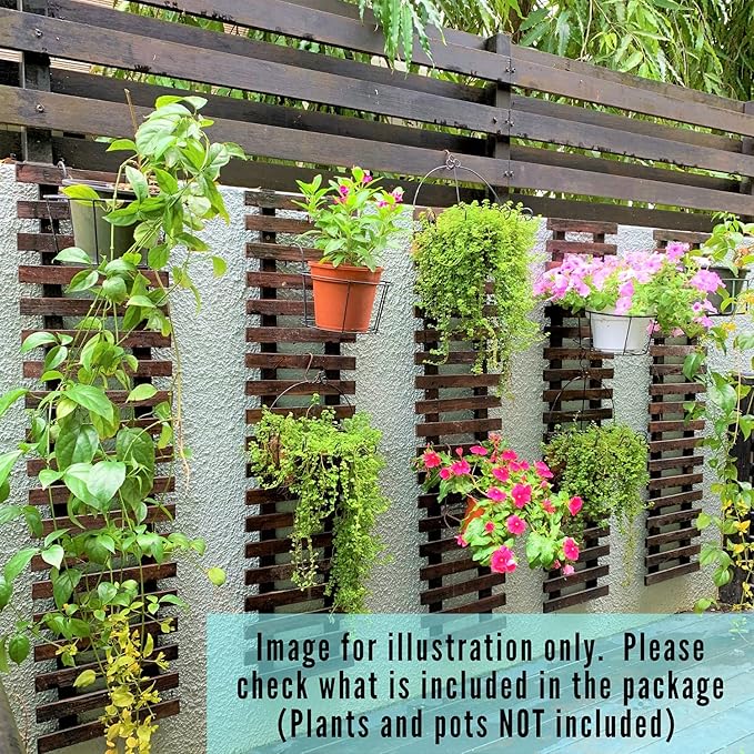 ShopLaLa Wall Planter - 2 Pack Wooden Orchid Planter Frame Display Outdoor Plants, Wall Mount Air Plants Succulent Holder Hanger, Vertical Garden Plant Wall Decor Macetas para Orquideas 15.7" (40cm)