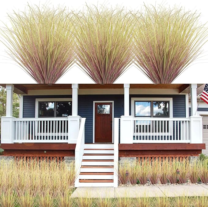 100Pcs Artificial Grass Plants, Faux Shrubs Wheat Grass, Artificial Tall Grasses Fake Plants for Outdoor Decor,Artificial Greenery Stems Weed for Room Indoor Home Decor(Light Purple)