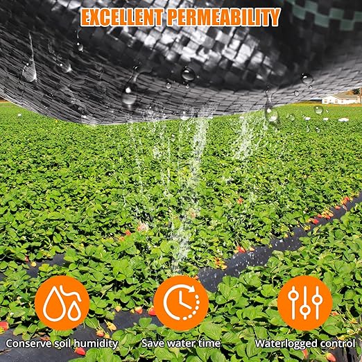 Towallmark Weed Barrier Landscape Fabric 3FTx300FT, Heavy Duty 3.2O Weed Block Gardening Ground Cover Mat, Weed Control Garden Cloth, Woven Geotextile Fabric for Underlayment, Driveway Fabric