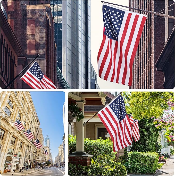 American Flag 6x10 Outside, US Flags for Outdoor Indoor, Heavy Duty Durable, Deluxe Embroidered Stars, Brass Grommets, Sewn Stripes, Vivid Color, Fade Resistant and waterproof