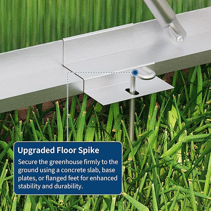 6 x 6 FT Greenhouse, Greenhouses for Outside, Polycarbonate Greenhouse with Aluminum Frame, Lockable Door and Ajustable Roof Vent for Backyard, Green Houses for Outside Garden Backyard, Patio