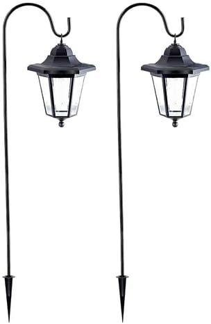 MAGGIFT 37.8 Inch Hanging Solar Lights for Outside Solar Garden Lights Decorative Lanterns with 2 Shepherd Hooks Waterproof Landscape Lighting for Lawn Patio Yard Pathway Driveway,2 Pack