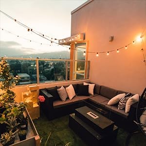 Lightdot 200FT Outdoor String Lights, LED Bistro String Lights with Shatterproof G40 Vintage Bulbs, 2200K Dimmable, Waterproof Hanging Lights for Porch, Deck, Garden, Backyard, Balcony - ETL Listed