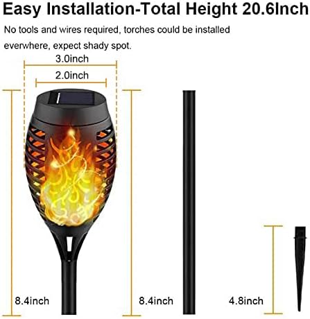 Kurifier Solar Lights Outdoor, 8Pack Solar Torch Light with Flickering Flame, Waterproof Solares Garden Light, Outdoor Solares Lights for Yard, Flame Torches for Outside Decor Decoration Patio Pathway