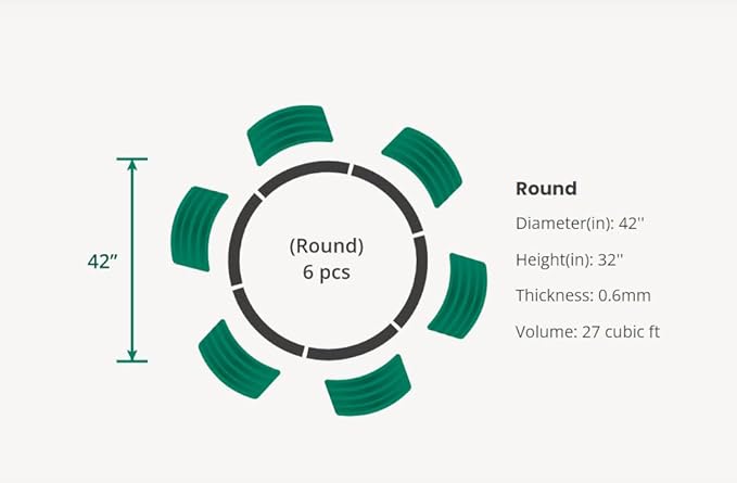 Vego garden 32" Tall 42" Round Raised Garden Bed Raised Bed Planter Box for Vegetables Flowers Patio-Pearl White