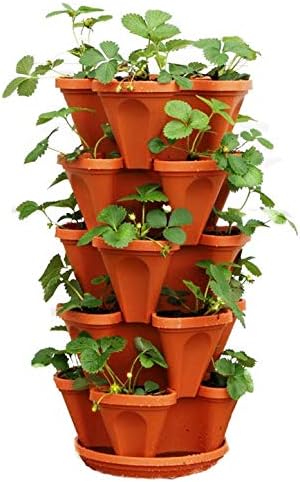 Mr. Stacky 5-Tier Strawberry Planter Pot, 5 Pots