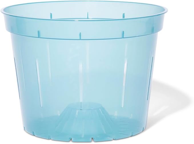 rePotme Orchid Pot - 8 inch Slotted Orchid Pots with Holes - 3 Pack (Blue Sapphire)
