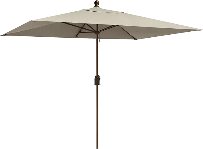 EliteShade USA 10-Year-Non-Fading 6.5x10Ft Rectangular Market Umbrella Patio Umbrella Outdoor Table Umbrella with Ventilation, Antique Beige