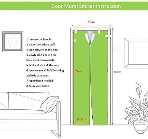 3D Door Stickers Murals Peel and Stick - TOSKANA Corridor - Door Wallpaper Self-Adhesive Door Decals Removable PVC Waterproof Door Poster for Bedroom Living Room Door Decoration 33.9 x 78.7 inch