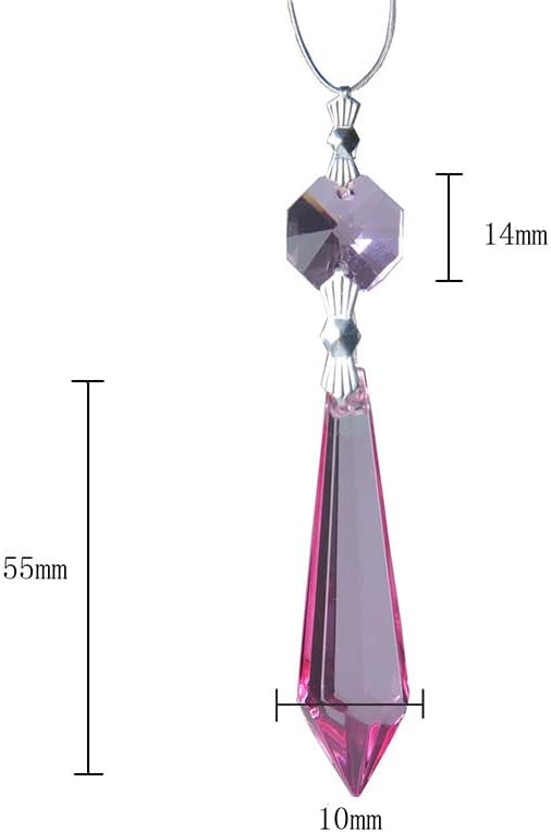 HDCRYSTALGIFTS Purple Chandelier Icicle Drop Prisms Crystal 55mm, Pack of 25
