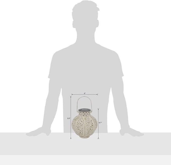 MAGGIFT 2 Pack Hanging Solar Lights for Outside,Solar Lanterns Outdoor Waterproof,Retro Hanging Lantern with Handle for Yard, Garden Decor, Gardening Gifts, Mom Birthday Gift, Beige White