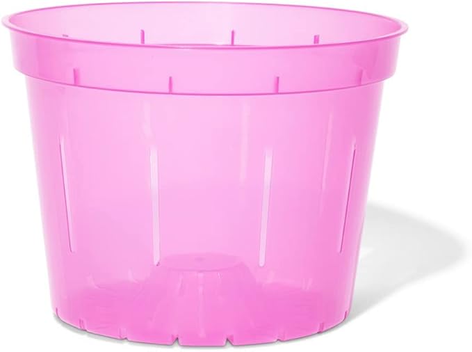 rePotme Orchid Pot - 8 inch Slotted Orchid Pots with Holes - 3 Pack (Rose Quartz)