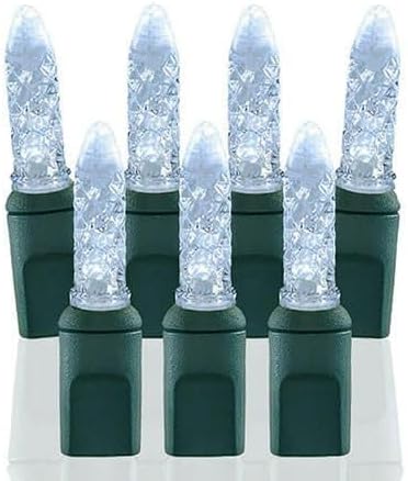 Pro Christmas M5 LED Holiday Lights - 100 Bulbs, 33.3ft - Professional Grade Indoor Outdoor Diamond Cut Sparkle Light Strings for Home Decorations and Christmas Trees - Pure White