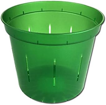 rePotme 4 inch Orchid Pot 3 Pack - Slotted Orchid Pots with Holes for Repotting (Green Emerald)