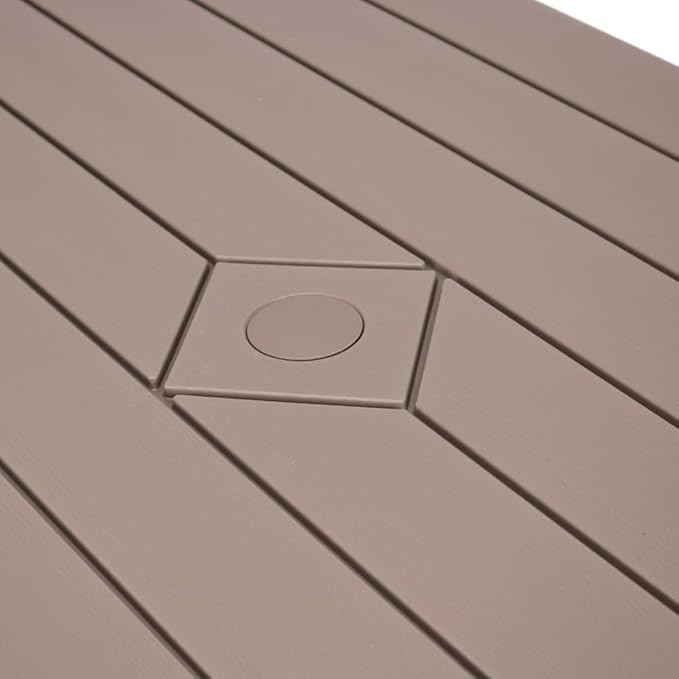 OEF Furnishings Heavy Duty Blow Molded Folding Picnic Table - Brown, Brown Frame