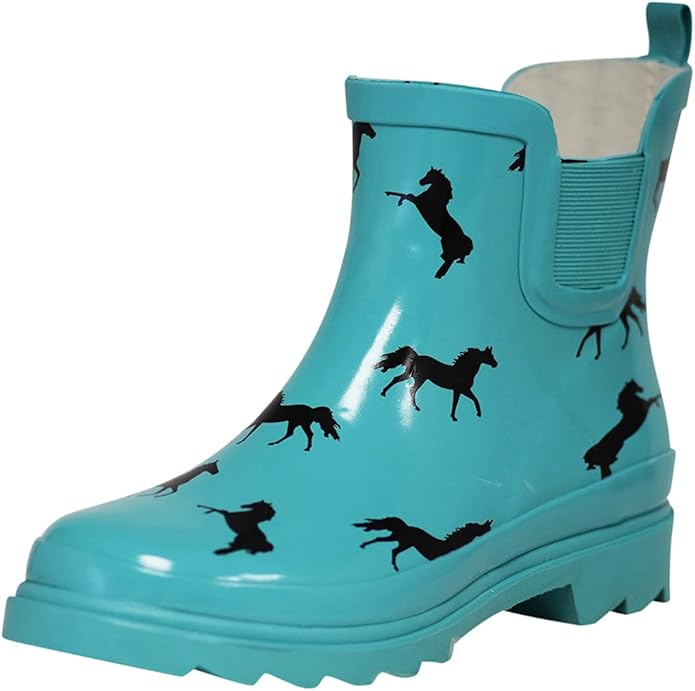 NORTY - Womens Ankle Rain Boots - Ladies Waterproof Winter Spring Garden Boot runs ½ size large