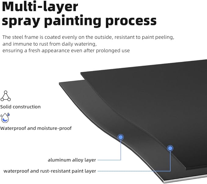 Premium Aluminum Plant Stand - Home Decor & Outdoor Garden Solution with 300 LBS Capacity, L37.8 x W11.4 x H7.9 inch