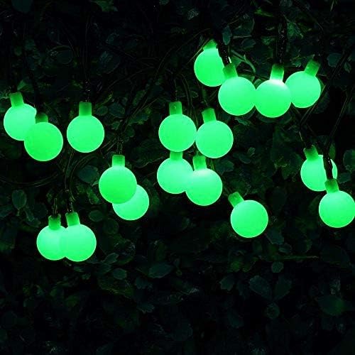 Globe Ball Fairy Lights, 50 LEDs 23ft/7M Solar Led Globe String Lights Waterproof with Two Lighting Modes for Garden Outdoor Party Christmas Decoration (Green)