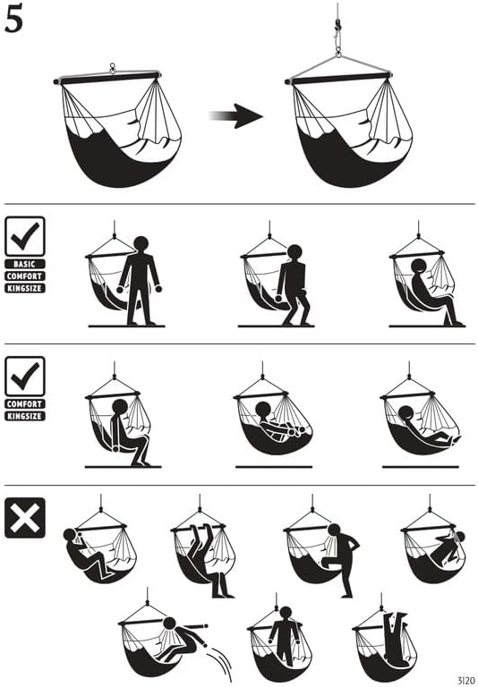 LA SIESTA® - XL King Domingo Hammock Swing Chair - Weather & Tear Resistant Hanging Hammock Chair - Indoor Outdoor Hammock Chair Swing - Hanging Chair for Patio Porch Bedroom - Max 355 Lbs, Marine