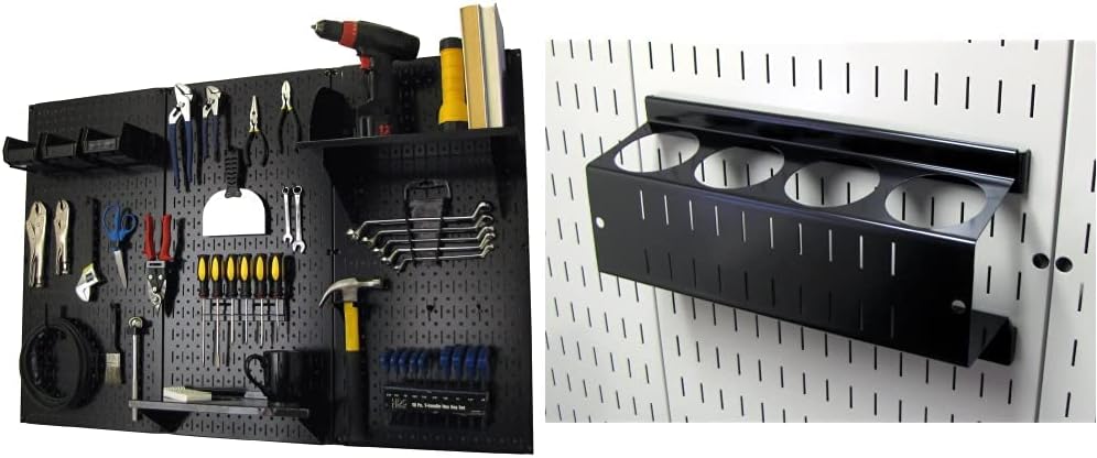 Wall Control Pegboard Metal Organizer, 4 ft. Black, Storage Rack with Rust Resistant Finish