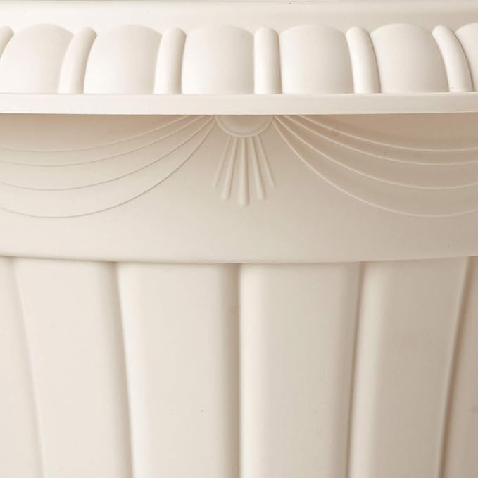 PL00BG Classic Traditional Plastic Urn Planter Indoor/Outdoor, 16" x 18", Beige