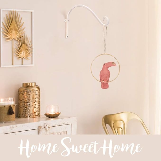 AJART Hanging Plant Bracket for Plant Hangers Outdoor (4 Pieces -12 inch) More Stable and Sturdy White Plant Hooks