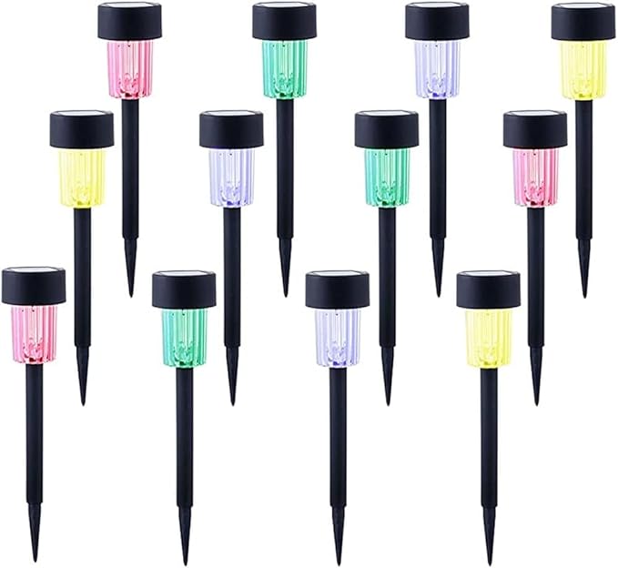 MAGGIFT 12 Pcs Solar Pathway Lights Solar Powered Lights, Outdoor Change Color Automatically Solar Landscape Lights for Lawn, Patio, Yard, Walkway, Deck, Driveway and Garden, RGB Color Changing
