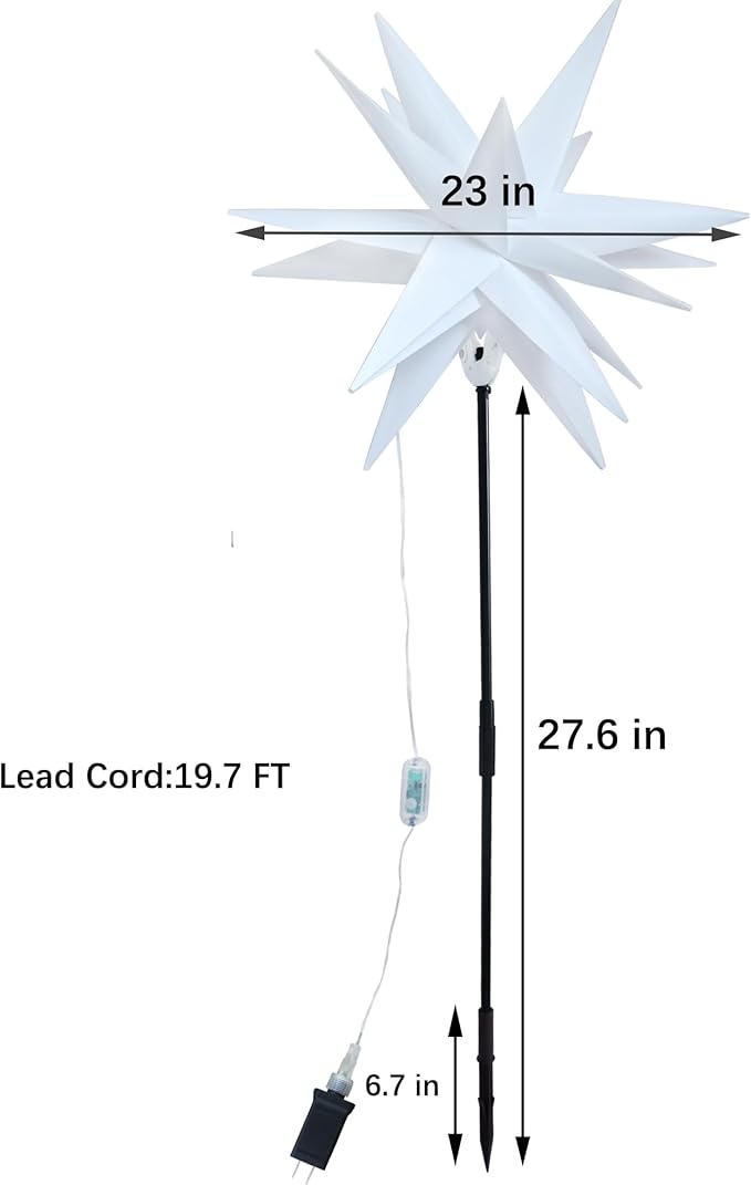 FUCHSUN 23 Inch 90 LED Moravian Star Light, Christmas Tree Topper Hanging Stars Lights Outdoor, Color Changing & 6 Lighting Modes, Ceiling Balcony Xmas Party Porch Yard Room Holiday Wedding Decoration