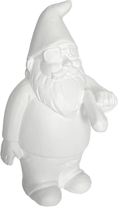 Gnometastic Gnude Mini Gnomes - Smoking Hippie Unpainted Gnome Statue, 3.5in DIY Paint Your Own Gnome Mini -Funny Garden Gnomes to Paint for Adults