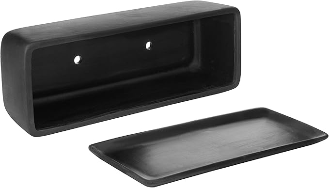 MyGift 14 Inch Matte Black Ceramic Indoor Plant Pot Succulent Planter, Decorative Flower Planter with Drainage Hole and Removable Tray