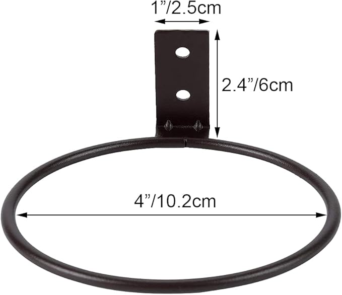 4 Pack 4in Flower Pot Holder Ring Wall Mounted Metal Planter Hooks Hangers Wall Bracket Wall Planter Hook (4, 4")