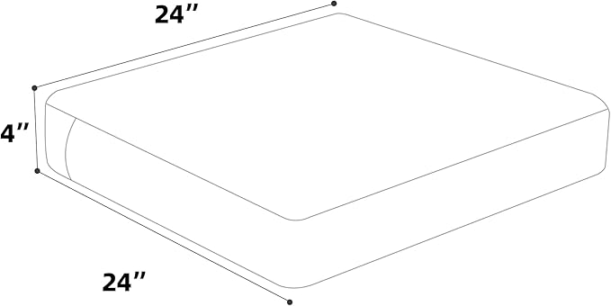 Favoyard Outdoor Chair Cushion 24 x 24 x 4 Inch Rainproof & 3-Year Fade Resistant Patio Furniture Cushions with Removable Cover and Adjustable Ties for Garden Sofa Couch Pads Set of 2, Dark Gray