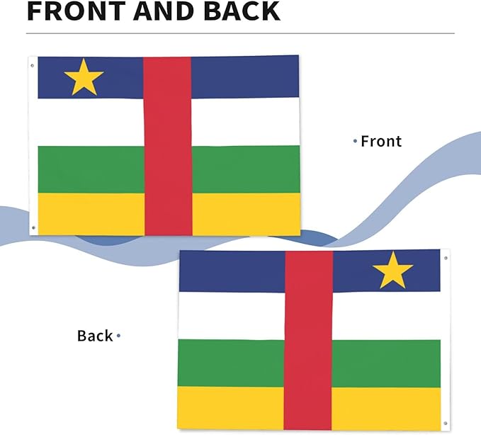 Central African Republic Flag Garden Yard House 2x3 ft Flags Double Sided Print Banner Indoor Outdoor Party Home Decorations for Boat Dorm House Balcony