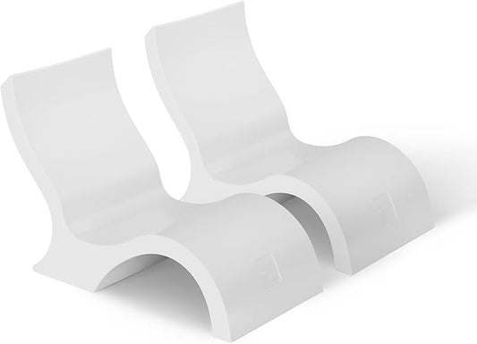 Ledge Lounger Signature Lowback Chair for in Pool or On-Deck Use - Ideal Water Depths 0-9 White Pool Lounge Chairs Set of 2 for Socializing