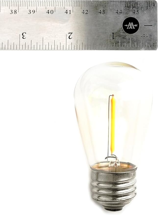 Hometown Evolution, Inc. E26 Commercial String Lights with 16 Gauge Wire (S14 LED Plastic, 100 Foot 50 Socket)