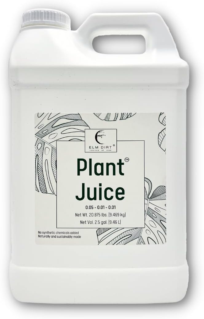 Elm Dirt Plant Juice Organic Fertilizer for All Purpose Plants - Plant Food Indoor House Plants | Liquid Plant Food Outdoor & Indoor Plant Fertilizer for Vegetables, Succulents & Hydroponic 2.5Gallon