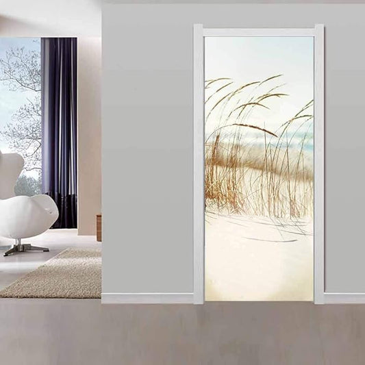 3D Door Stickers - Sirte Dunes - Peel & Stick Wallpaper - Removable PVC - Waterproof - Bedroom & Living Room Decoration - 37.4"x84.6"