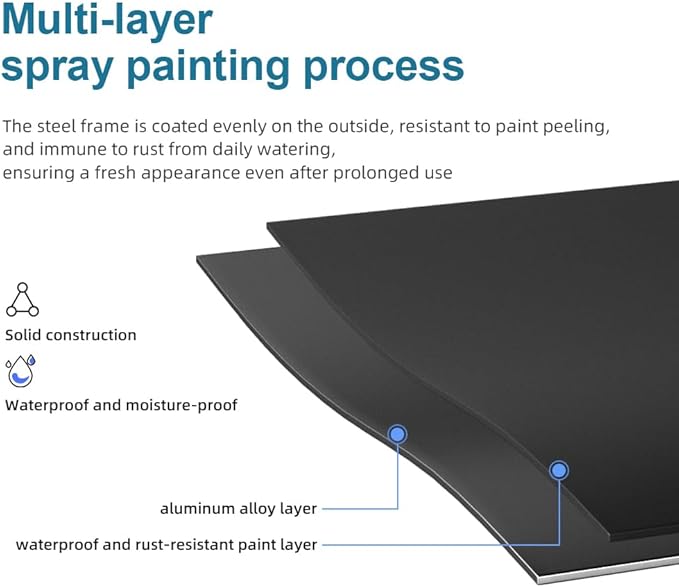 Plant Stand - Indoor/Outdoor Extra-Sturdy Aluminum Plant Stand with 300 LBS Capacity (L37.8 x W11.4 x H13.8 inch)