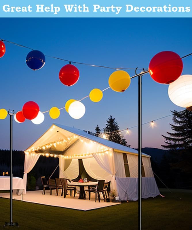 String Light Pole Stand for Outdoor String Lights Hanging, Use for Backyard, Garden, Patio, Party, Festival, Wedding, Picnic, 10FT, Matte, 1 Pole