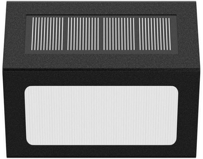 XLUX Solar Lights for Steps Decks Pathway Yard Stairs Fences, LED lamp, Rainproof, Black Metal Housing, 6 Pack