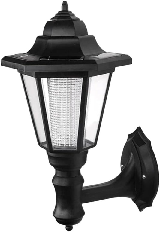 DOITOOL Solar Wall Lights Outdoor, 6-Pack Hexagonal LED Wall Sconce, Black, 16x28CM, IP44 Waterproof, Automatic On/Off, Outdoor Porch Garden Fence Landscape Hotel Restaurant Patio