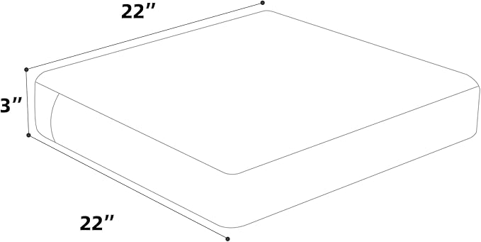 Favoyard Outdoor Chair Cushion 22 x 22 x 3 Inch Rainproof & 3-Year Fade Resistant Patio Furniture Cushions with Removable Cover and Adjustable Ties for Garden Sofa Couch Pads Set of 2, Dark Gray